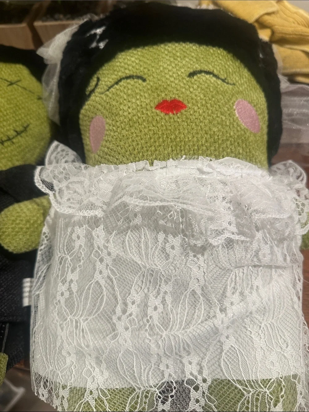 New Plush Frankenstein Bride & Groom Set - Green Plush Dolls